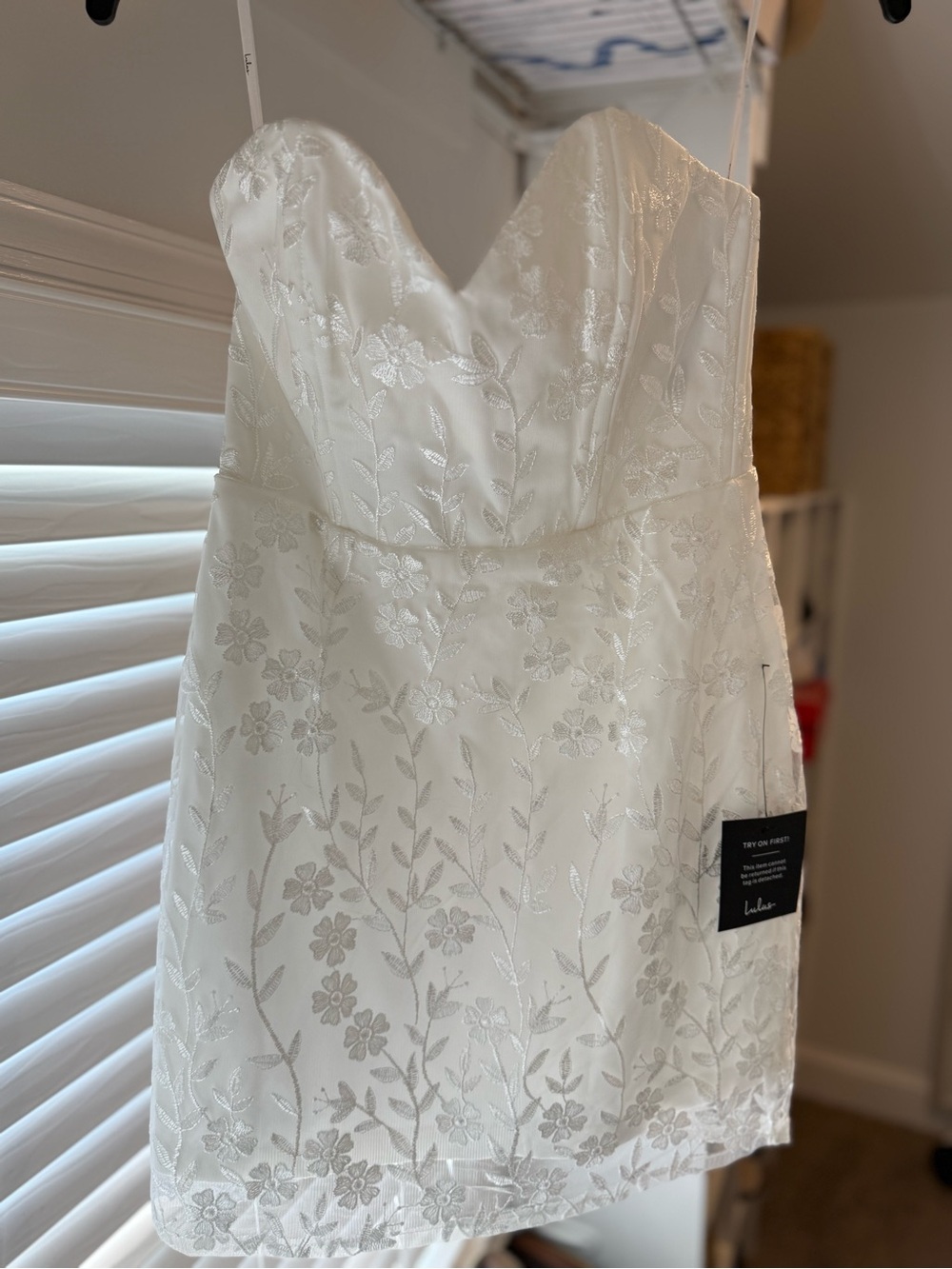 Lulus White Floral Embroidered Dress